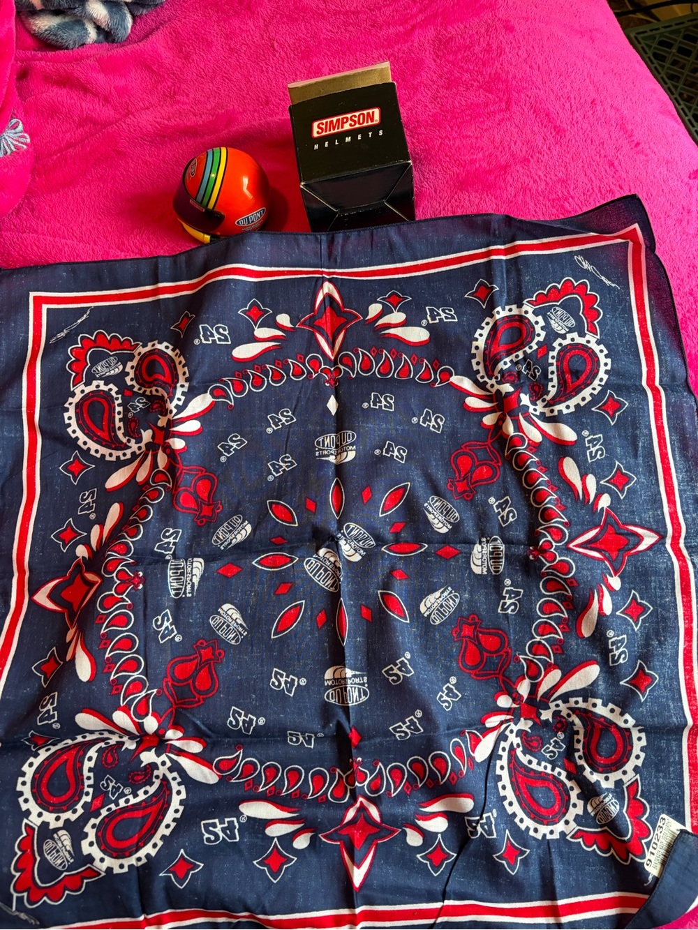 Jeff Gordon Simpson Helmets Navy Red Paisley Bandana